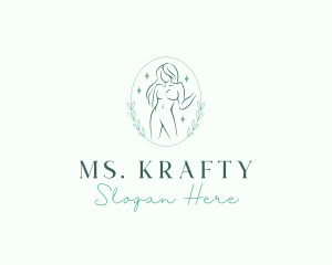 Erotic - Sexy Woman Body Floral logo design