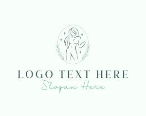 Naked - Sexy Woman Body Floral logo design