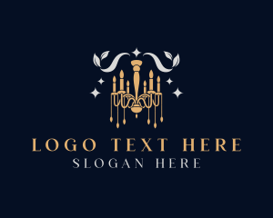 Expensive - Elegant Light Chandelier logo design