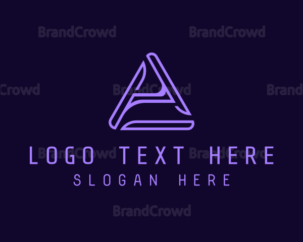 Purple Abstract Letter A Logo