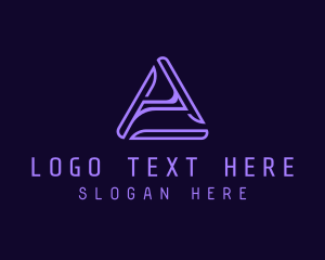 Purple Abstract Letter A  logo design