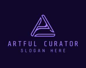 Purple Abstract Letter A  logo design