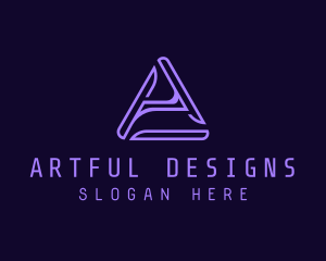 Purple Abstract Letter A  logo design