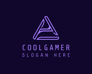 Game Stream - Purple Abstract Letter A logo design