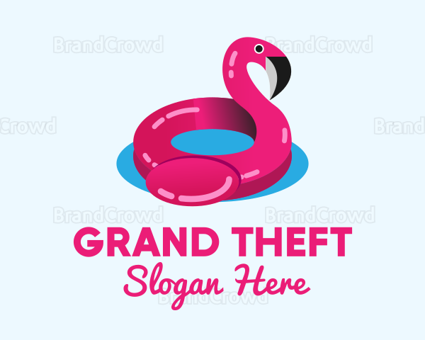 Inflatable Flamingo Floatie Logo