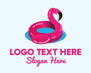 Pool - Inflatable Flamingo Floatie logo design