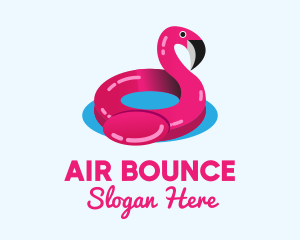 Inflatable Flamingo Floatie logo design