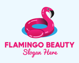 Inflatable Flamingo Floatie logo design