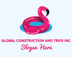 3d - Inflatable Flamingo Floatie logo design