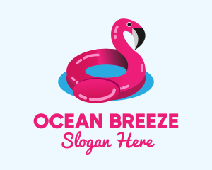 Inflatable Flamingo Floatie logo design