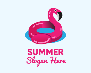 Inflatable Flamingo Floatie logo design