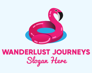 Travelling - Inflatable Flamingo Floatie logo design