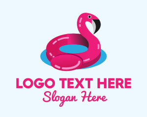 Travelling - Inflatable Flamingo Floatie logo design