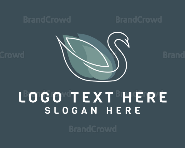 Monoline Swan Bird Logo