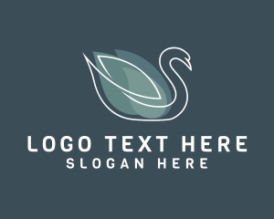 Avian - Monoline Swan Bird logo design