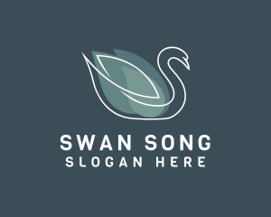 Monoline Swan Bird logo design