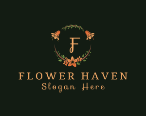 Nature Flower Wreath  logo design