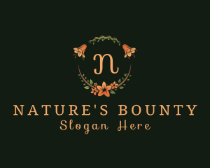 Nature Flower Wreath  logo design