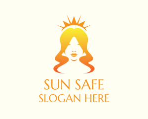 Sunblock - Sunrise Woman Crown logo design