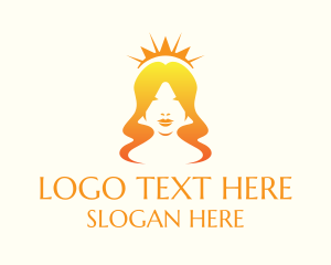 Orange - Sunrise Woman Crown logo design