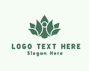 Vegan - Lotus Flower Yoga logo design