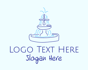Fountain - Blue Water Fountain logo design