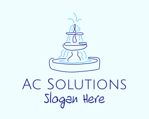 Blue Water Fountain logo design