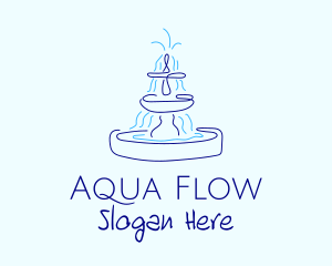 Fountain - Blue Water Fountain logo design