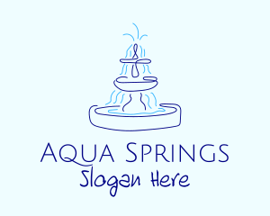 Fountain - Blue Water Fountain logo design