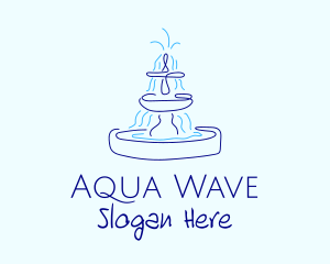 Water - Blue Water Fountain logo design