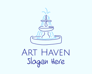 Blue Water Fountain logo design