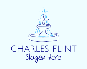 Blue Water Fountain logo design