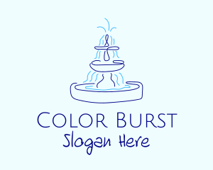 Blue Water Fountain logo design