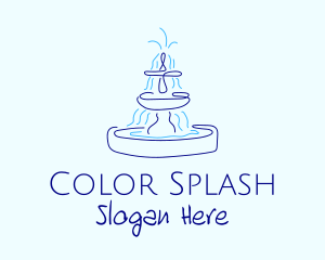 Blue Water Fountain logo design