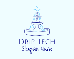 Blue Water Fountain logo design