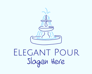 Blue Water Fountain logo design