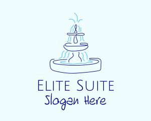 Blue Water Fountain logo design