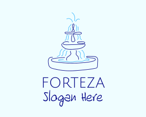 Blue Water Fountain logo design