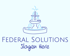 Blue Water Fountain logo design