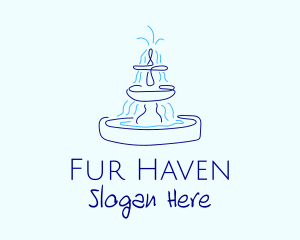 Blue Water Fountain logo design