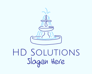 Blue Water Fountain logo design