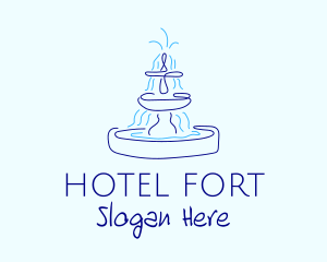 Blue Water Fountain logo design