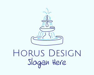 Blue Water Fountain logo design