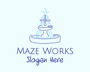 Blue Water Fountain logo design