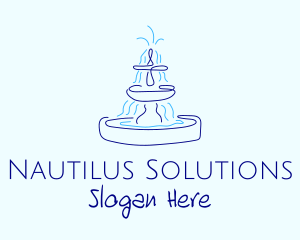 Blue Water Fountain logo design