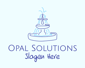 Blue Water Fountain logo design