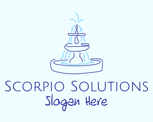 Blue Water Fountain logo design