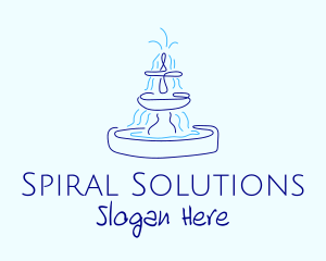 Blue Water Fountain logo design