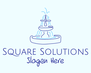 Blue Water Fountain logo design