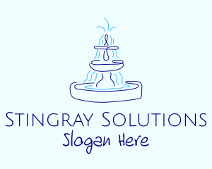 Blue Water Fountain logo design